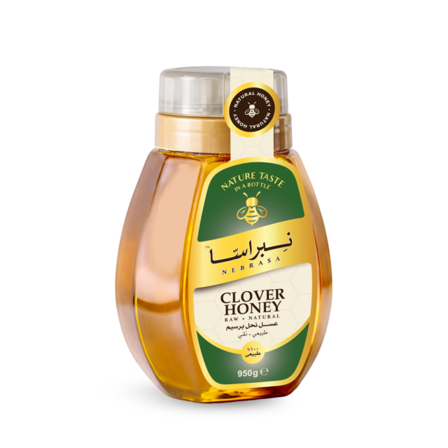 ⁦Nebrasa® Pure Clover Honey 950g ℮ Bottle⁩ - الصورة ⁦1⁩
